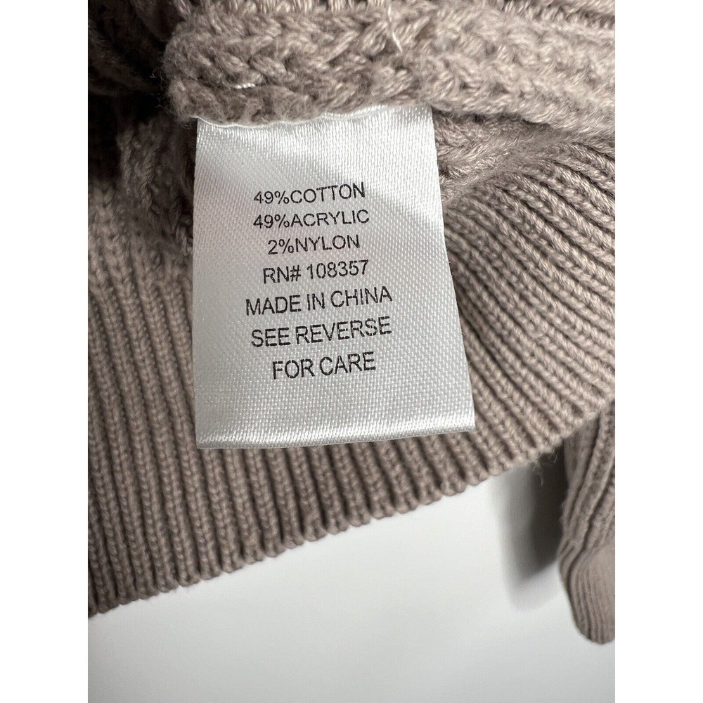 Evereve Sweater Womens XS Tan Pullover Chunky Knit Crew Neck Minimalist Casual - Picture 5 of 16